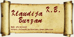 Klaudija Burzan vizit kartica